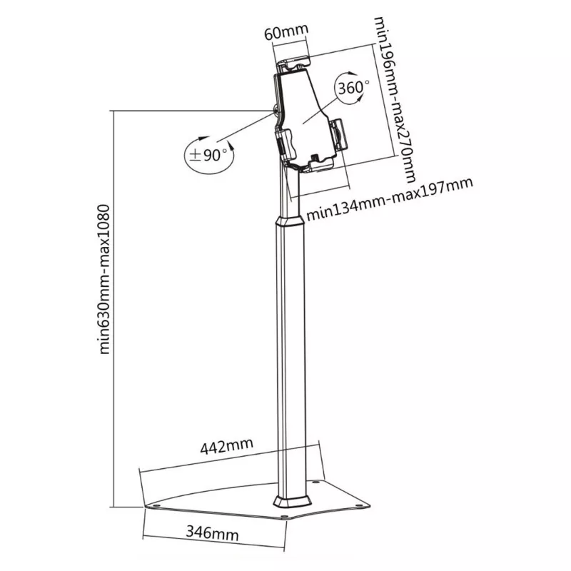 InLine tablethouder aluminium afsluitbaar universeel bruikbaar voor 7,9
