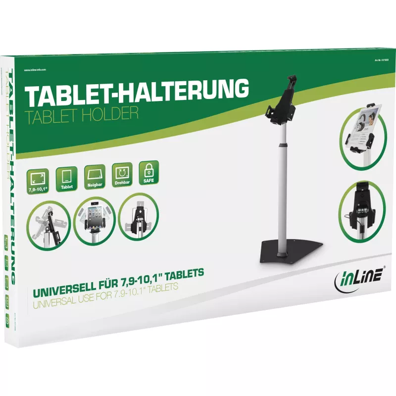 InLine tablethouder aluminium afsluitbaar universeel bruikbaar voor 7,9