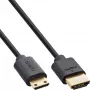 InLine slanke Ultra High Speed HDMI-kabel AM/CM 8K4K verguld zwart 1,5m
