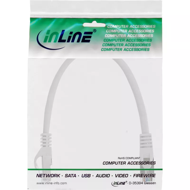InLine patchkabel SF/UTP Cat.5e wit 0,25m