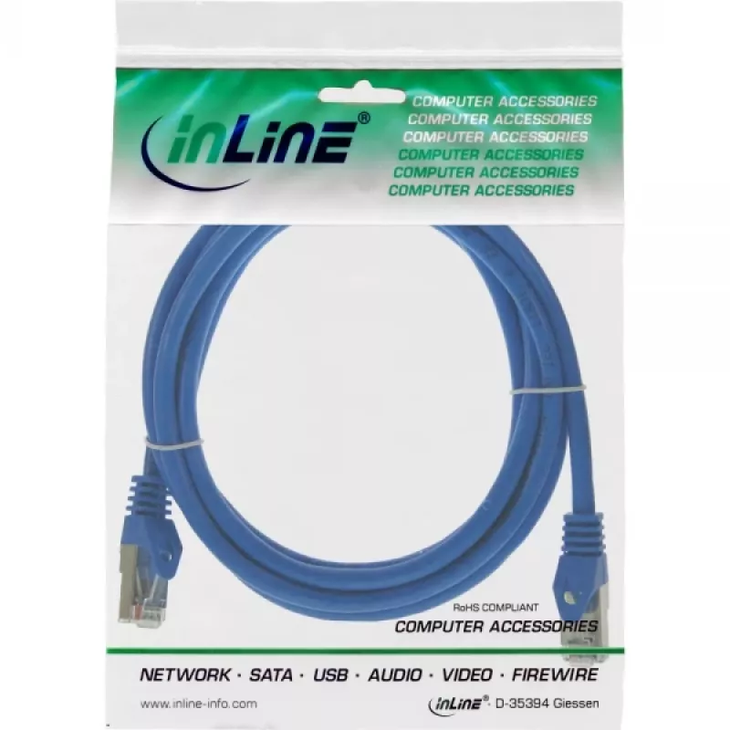 InLine patchkabel F/UTP Cat.5e blauw 0,3 m