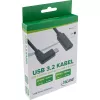 InLine USB 3.2 Gen.1x2 kabel, USB-C stekker haaks / bus, zwart, 1m