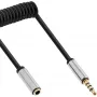 InLine slanke audio spiraalkabel 3,5 mm stekker / bus, 4-polig, stereo, 2 m