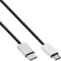 InLine USB 2.0 kabel, USB-C stekker / Micro-B stekker, zwart/alu, flexibel, 0,5m