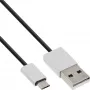 InLine Micro-USB 2.0 kabel, USB Type-A / Micro-B M/M, zwart/alu, flexibel, 3 m