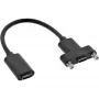 InLine USB 3.2 C female/female met flenskabel, zwart, 0,20 m