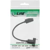 InLine USB 3.2 C female/female met flenskabel, zwart, 0,20 m