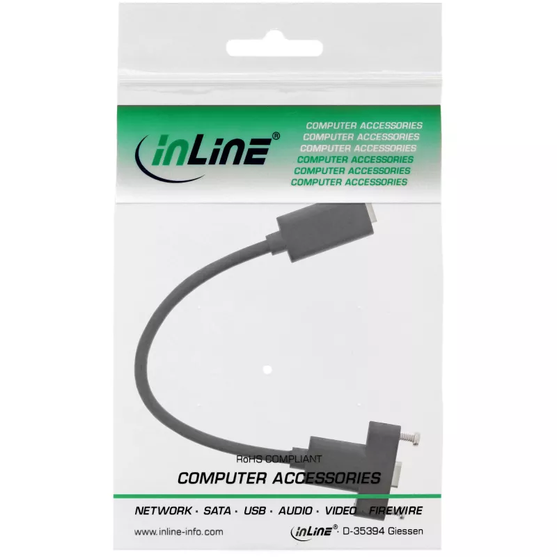InLine USB 3.2 C female/female met flenskabel, zwart, 0,20 m