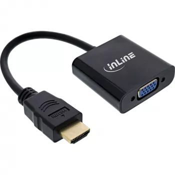 InLine converterkabel HDMI naar VGA met audio actieve videoconverter zwart