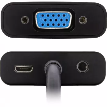 InLine converterkabel HDMI naar VGA met audio actieve videoconverter zwart