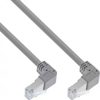 Netwerkkabel InLine® S-76602U-0.9 haakse stekker Cat.6 0,9m grijs