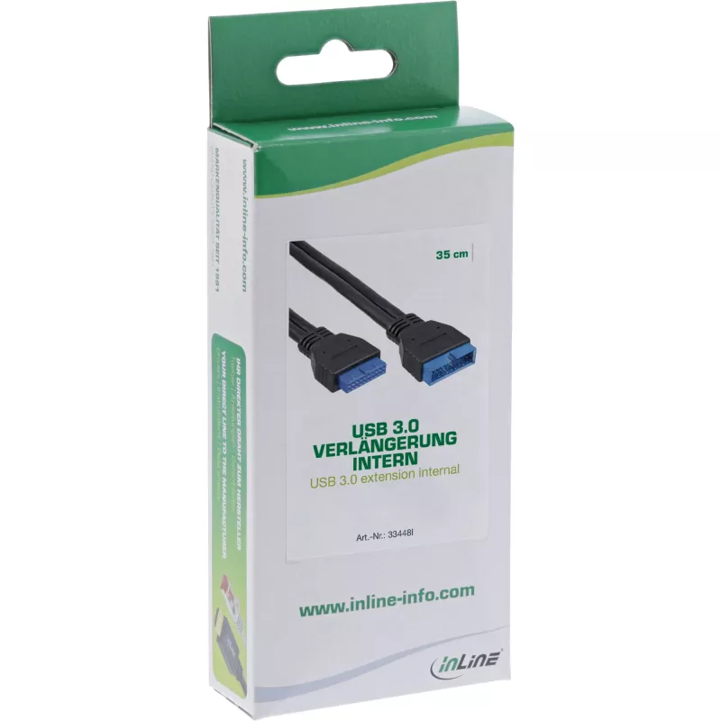 InLine USB 3.0 verlenging interne header stekker/bus 33448I 0,35 m