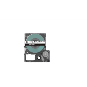 Labeltape Epson LK-4WBJ zwart wit thermotransfer 1,2 cm