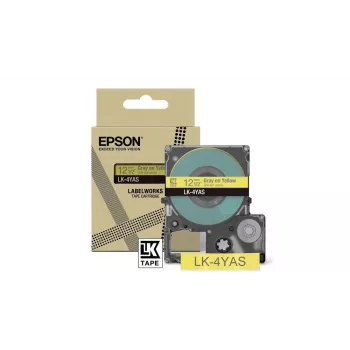 Etikettenband Epson LK-4YAS grijs geel thermotransfer 1,2 cm