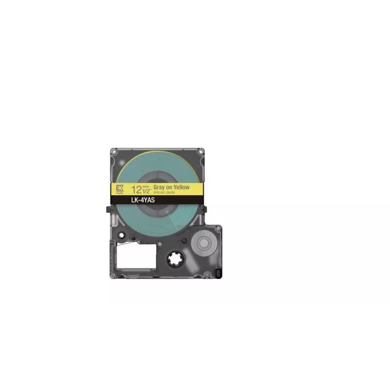 Etikettenband Epson LK-4YAS grijs geel thermotransfer 1,2 cm