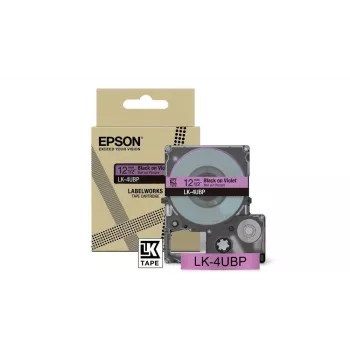 Etikettenband Epson LK-4UBP zwart paars thermodruk 1,2 cm