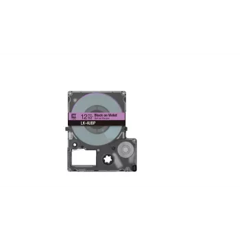 Etikettenband Epson LK-4UBP zwart paars thermodruk 1,2 cm