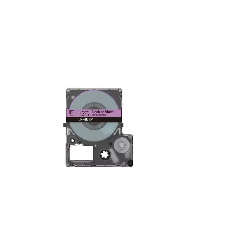 Etikettenband Epson LK-4UBP zwart paars thermodruk 1,2 cm