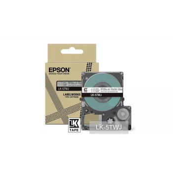 Labeltape Epson LK-5TWJ transparant wit thermotransfer 1,8 cm
