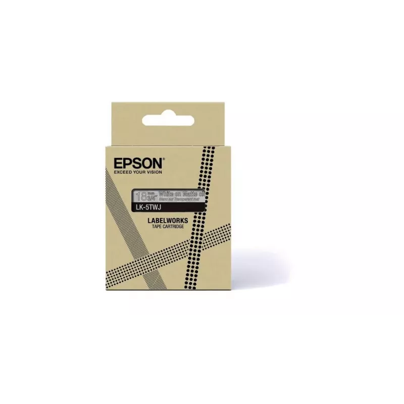 Labeltape Epson LK-5TWJ transparant wit thermotransfer 1,8 cm