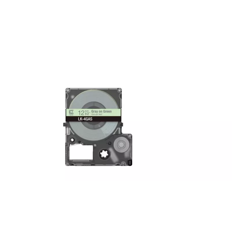 Labeltape Epson LK-4GAS grijs lichtgroen thermotransfer 1,2 cm