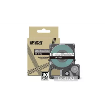 Labelband Epson LK-4TWJ zwart transparant thermotransfer 1,2 cm