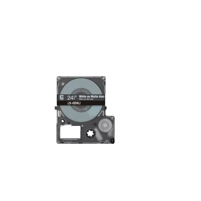 Etikettenband Epson LK-6BWJ zwart wit thermotransfer 2,4 cm