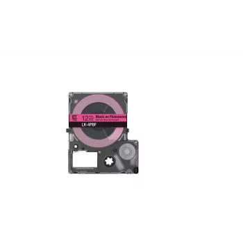 Labelband Epson LK-4PBF zwart roze thermotransfer 1,2 cm