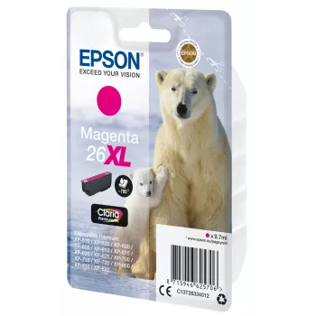 Epson ijsbeer singlepack magenta 26XL Claria Premium inkt