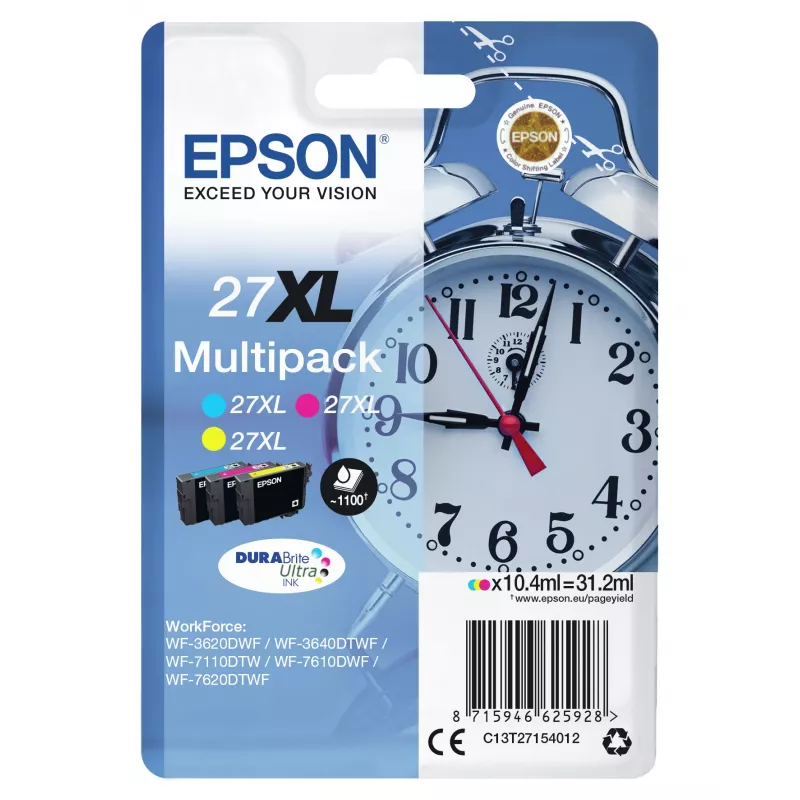 Epson wekker multipack 3-kleurig 27XL DURABrite Ultra inkt