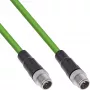 InLine industrie-netwerkkabel, M12 8-polig X-gecodeerd stekker/stekker, Cat.6A PUR 2m