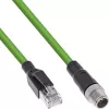 InLine industrie-netwerkkabel, M12 8-polig X-gecodeerd naar RJ45-stekker, Cat.6A PUR 1m