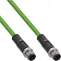 InLine industrie-netwerkkabel, M12 4-polig D-gecodeerd stekker/stekker, PUR 15 m