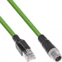 InLine Industriële netwerkkabel, M12 8-polig X-gecodeerd naar RJ45, Cat.6A PUR, 7,5 m