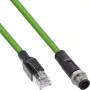 InLine industrie-netwerkkabel, M12 4-polig D-gecodeerd stekker naar RJ45, PUR 5 m