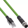 InLine industriële netwerkkabel, M12 4-polig D-gecodeerd stekker naar RJ45, PUR 20m