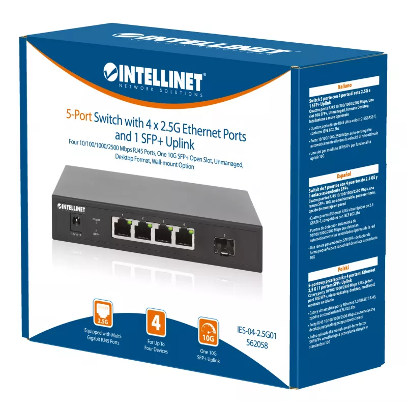 Unmanaged switch Intellinet 562058 netwerkswitch zwart