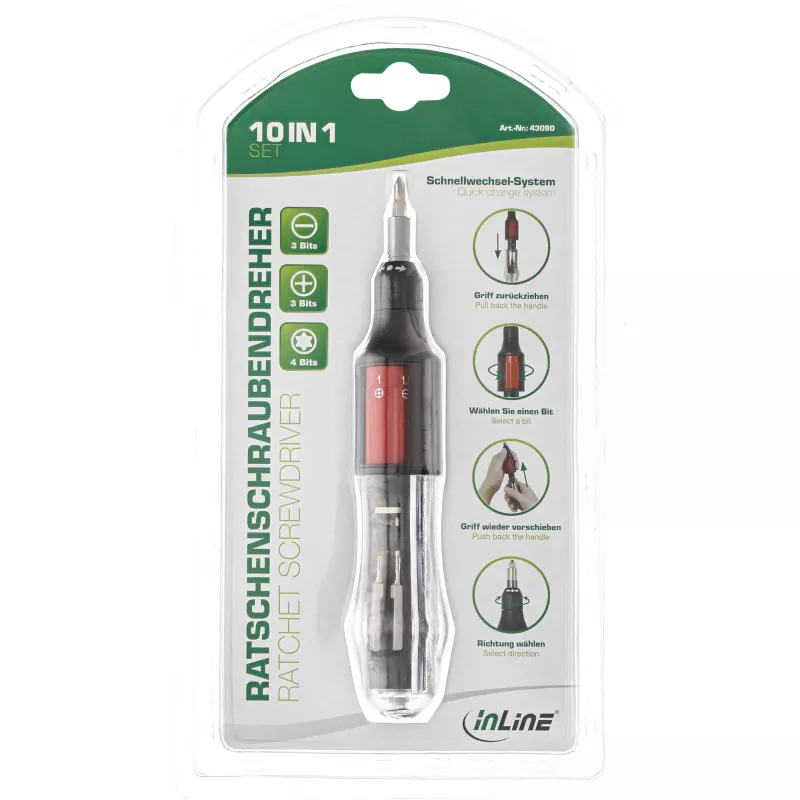 InLine ratelschroevendraaier 10in1 mini InLine 43090