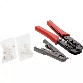 InLine krimptang-set, voor netwerkstekkers, met RJ45 8P8C en RJ11 6P4C