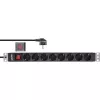 InLine 16412S overspanningsbeveiliging zwart 8 AC-uitgangen 2 m