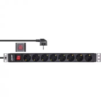 InLine 16412S overspanningsbeveiliging zwart 8 AC-uitgangen 2 m