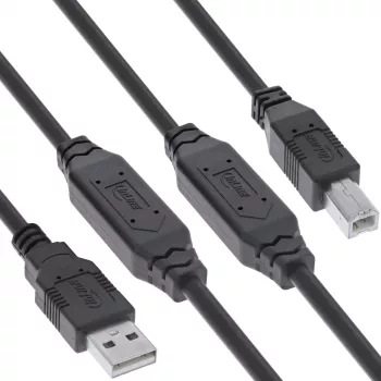 InLine USB 2.0 actieve kabel, USB-A stekker naar USB-B stekker, 25m
