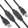InLine USB 2.0 actieve kabel, USB-A stekker naar USB-B stekker, 25m