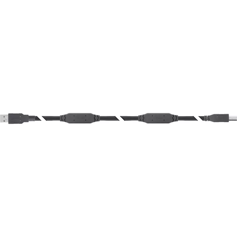 InLine 34513A actieve USB 2.0-kabel, USB-A-stekker naar USB-B-stekker, 20 m, 480 Mbit/s