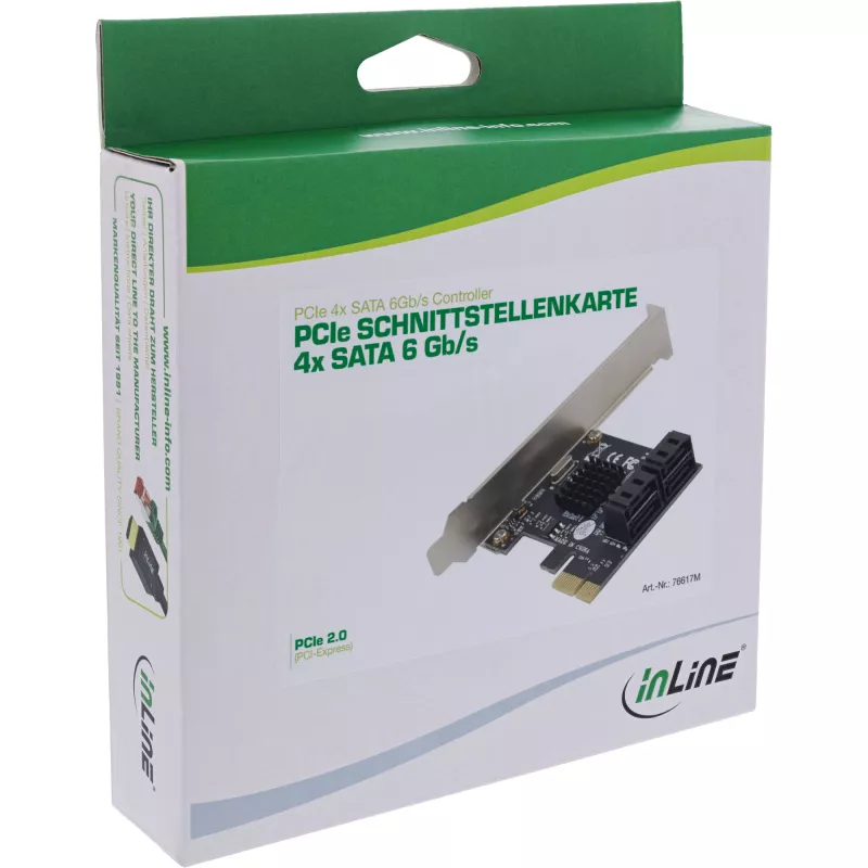 InLine SATA 6Gb/s controller met 4 SATA-poorten PCI-Express 2.0