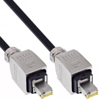 Netwerkkabelhaspel InLine Harting Cat.6A RJ-45 50m zwart