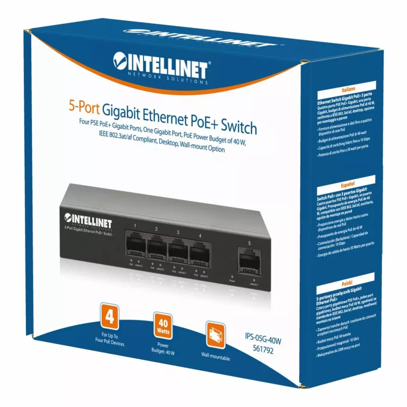 Intellinet 561792 netwerkswitch Gigabit Ethernet (10/100/1000) Power over Ethernet (PoE) zwart