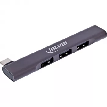 InLine slanke USB-C hub, 4-poorts, USB 3.0 + 3x USB 2.0, slank design