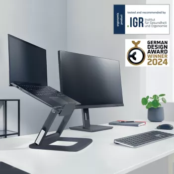 Leitz Ergo verstelbare multi-hoek laptopstandaard, 80 % gerecycled kunststof
