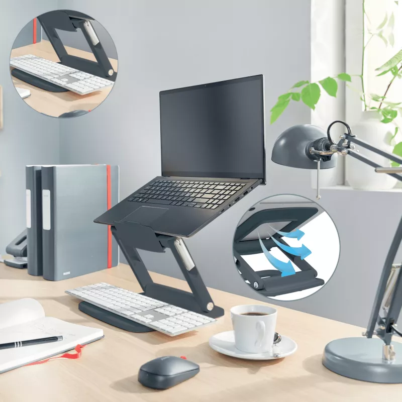 Leitz Ergo verstelbare multi-hoek laptopstandaard, 80 % gerecycled kunststof
